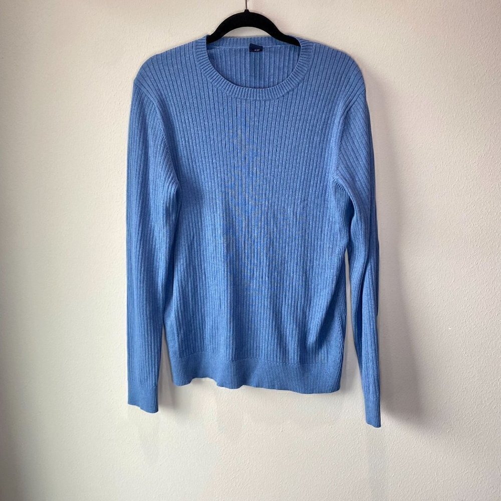 Gap Ribbed Crew Neck Sweater Blue L